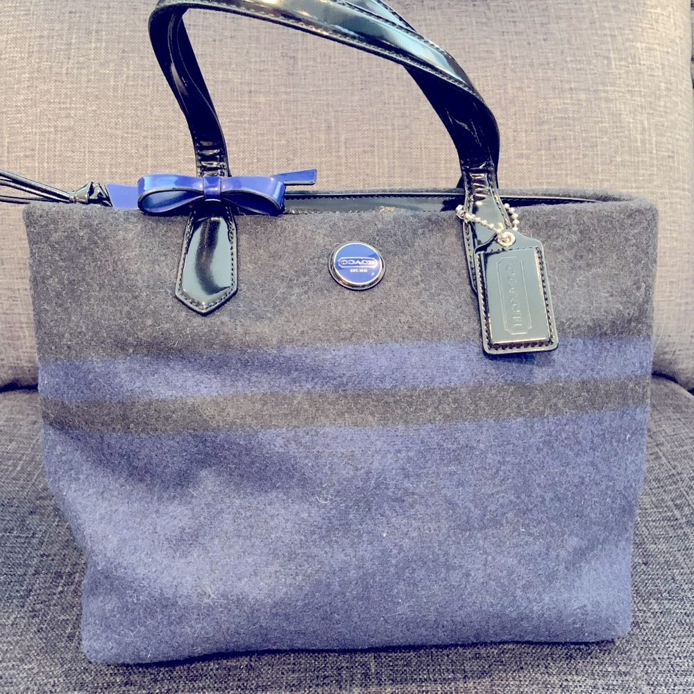 Coach wool bag. Blue and black.